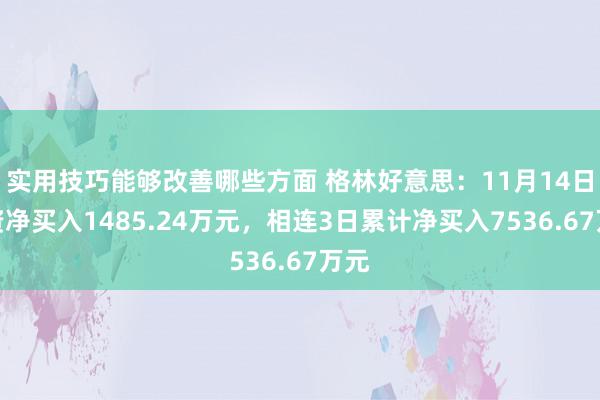 实用技巧能够改善哪些方面 格林好意思：11月14日融资净买入1485.24万元，相连3日累计净买入7536.67万元