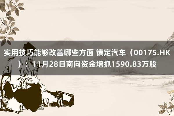 实用技巧能够改善哪些方面 镇定汽车（00175.HK）：11月28日南向资金增抓1590.83万股