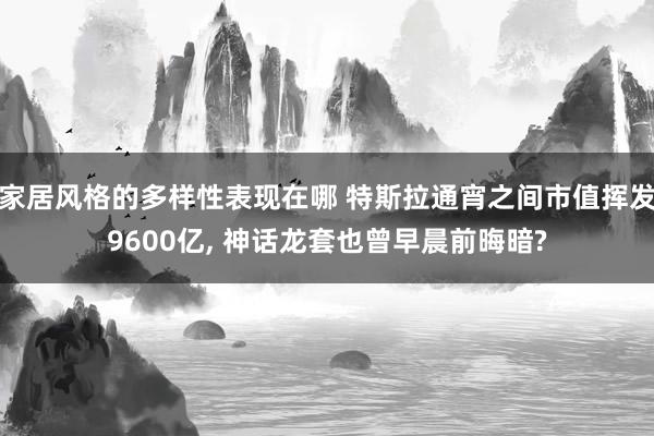 家居风格的多样性表现在哪 特斯拉通宵之间市值挥发9600亿, 神话龙套也曾早晨前晦暗?