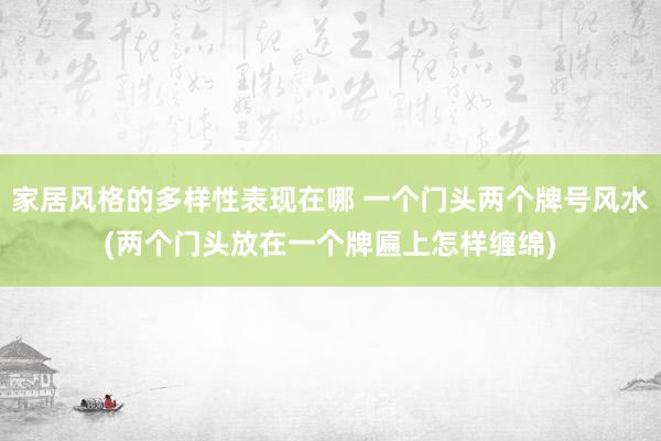 家居风格的多样性表现在哪 一个门头两个牌号风水(两个门头放在一个牌匾上怎样缠绵)