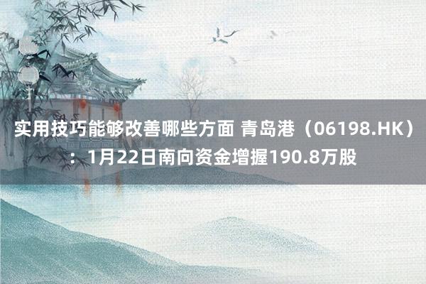 实用技巧能够改善哪些方面 青岛港（06198.HK）：1月22日南向资金增握190.8万股