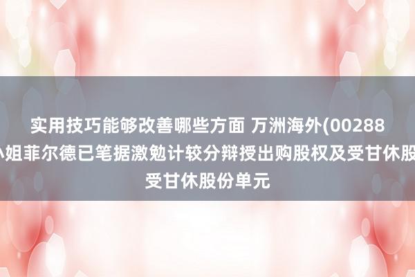 实用技巧能够改善哪些方面 万洲海外(00288)：史小姐菲尔德已笔据激勉计较分辩授出购股权及受甘休股份单元