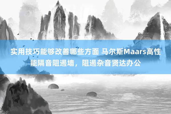 实用技巧能够改善哪些方面 马尔斯Maars高性能隔音阻遏墙，阻遏杂音贤达办公