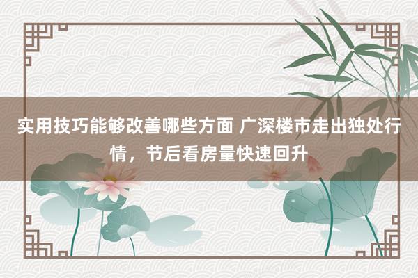 实用技巧能够改善哪些方面 广深楼市走出独处行情，节后看房量快速回升