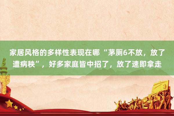 家居风格的多样性表现在哪 “茅厕6不放，放了遭病秧”，好多家庭皆中招了，放了速即拿走